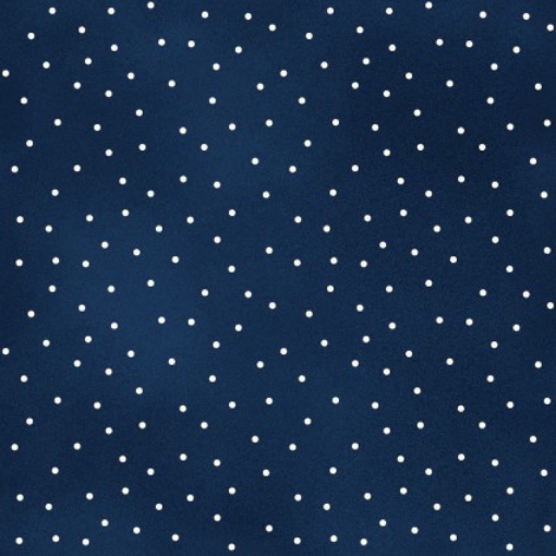 Picture of Scattered Dots - Dark Blue/White Cotton Fabric