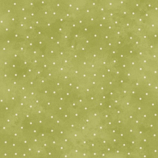 Picture of Scattered Dots - Green with Natural Dots - Cotton Fabric