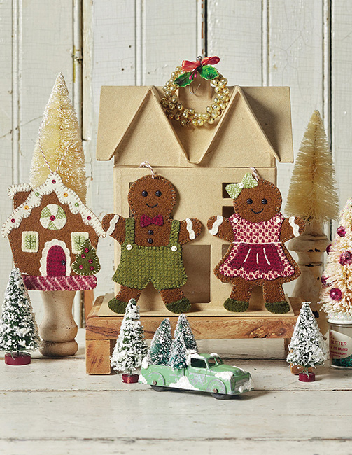 45 of Stacy West's popular Wool Applique Ornaments