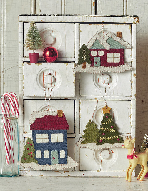 45 of Stacy West's popular Wool Applique Ornaments