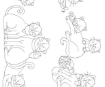 Frisky Kitties RedWork Pillowcase -  BBD No-Trace