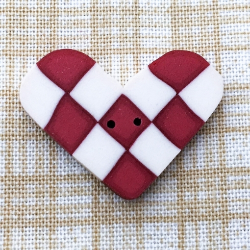 Checkered Heart Button