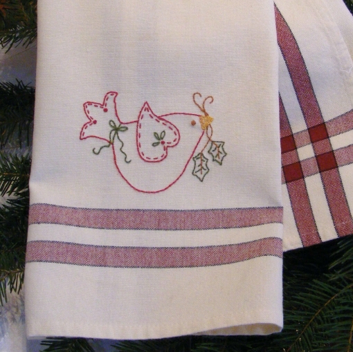 Picture of Freebie - Holiday Dove Tea Towel