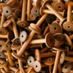 Tiny Vintage Wooden Bobbins