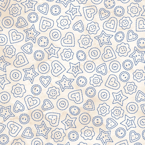 Picture of Summertime Collection- Buttons - Cream/Blue