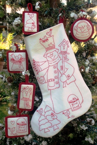 Woodland Snowman Stocking - Machine Embroidery Pattern