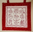 Holiday Nine-Patch Redwork - Hand Embroidery Finished Show Model
