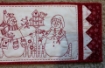 Yard of Snowmen - Machine Embroidered Finished Model in Red