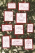 Santa RedWork  - Set of 10 Ornaments - Machine Embroidery Pattern - Shipped