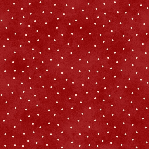 Scattered Dots Red/Natural Cotton Fabric
