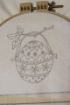Easter Egg on a Branch Tea Towel - Hand Embroidery Pattern