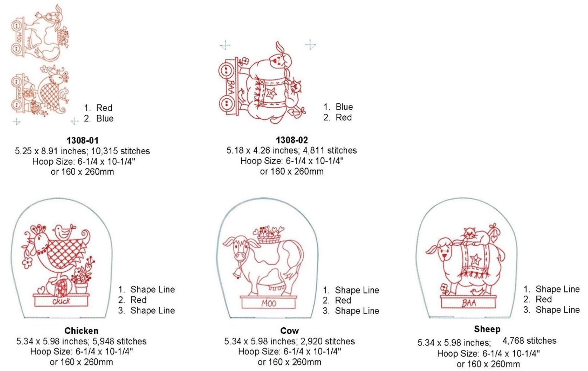 Pull Toy Farm Animals Machine Embroidery Pattern Download
