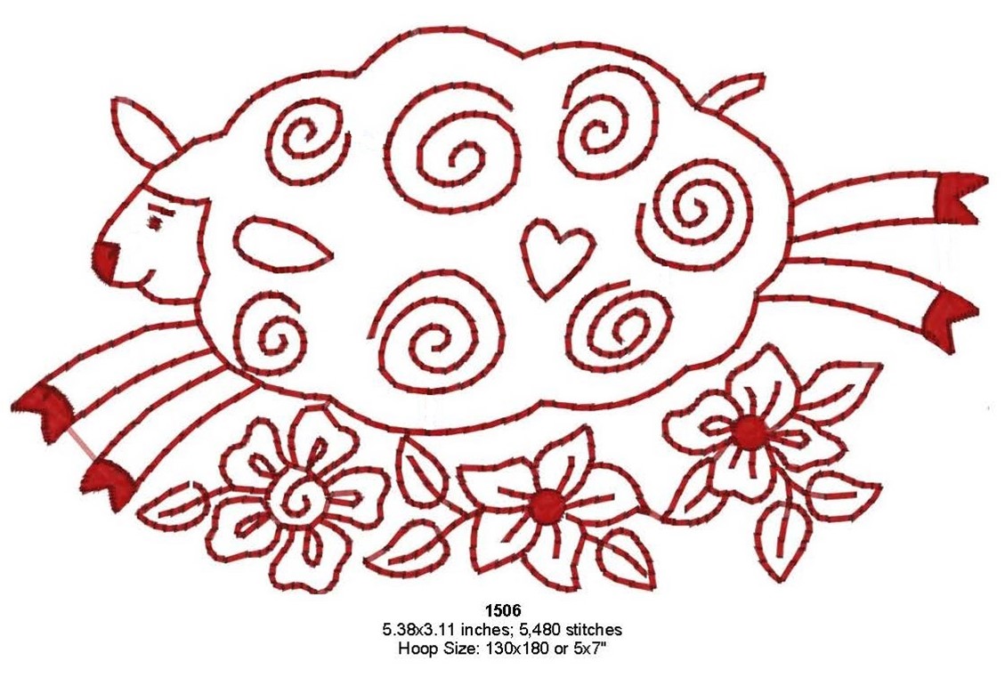 Leaping Lamb Machine Embroidery Pattern Download