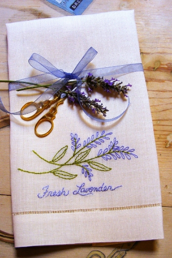 Fresh Lavender Tea Towel - Hand Embroidery Pattern