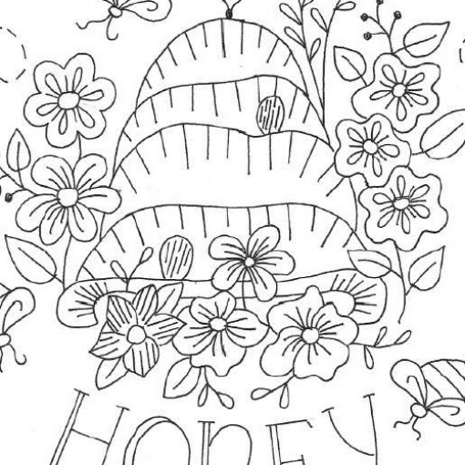 Flowers, Bees & Honey Hoop- BBD No-Trace