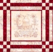 Picture of Home and Heart RedWork Quilt - Machine Embroidery Pattern - Shipped