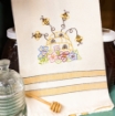 Buzzing Bees Tea Towel - Hand Embroidery Pattern - Download