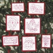Santa RedWork  - Set of 10 Ornaments - Machine Embroidery Pattern