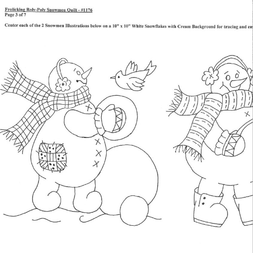 Picture of Frolicking Roly-Poly Snowmen Quilt - BBD No-Trace