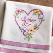 Picture of Love, Dream, Frienship Tea Towels - Hand Embroidery Pattern - Download