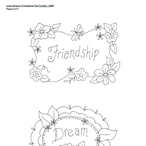 Picture of Love, Dream, Friendship Tea Towels - BBD No-Trace