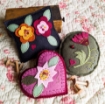 Picture of Elegant Floral Pin Cushions - Wool Applique Pattern - Download