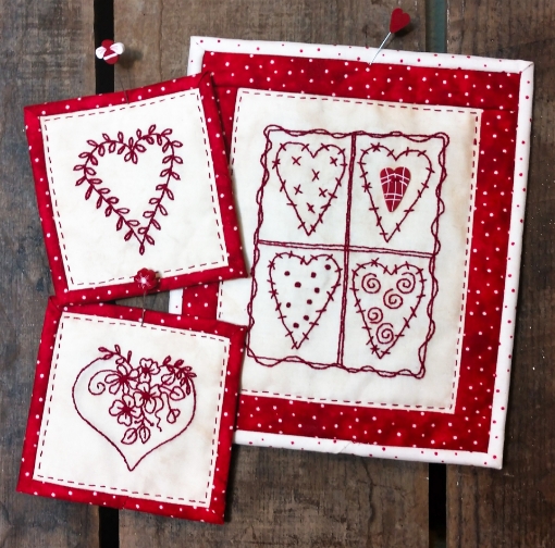 Picture of Patchwork Hearts - Machine Embroidery Pattern - Shipped