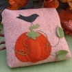Picture of Autumn Pumpkin Pin Cushion Pillow - Wool Applique Pattern - Shipped
