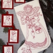 Angelic Friends RedWork Stocking - Hand Embroidery Pattern