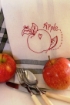 Picture of Fruit & Veggie Apple Tea Towel - Hand Embroidery Pattern - Download