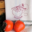Fruit & Veggie Persimmon Tea Towel - Hand Embroidery Pattern - Download