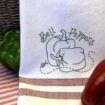 Picture of Fruit & Veggie Bell Peppers Tea Towel - Hand Embroidery Pattern - Download
