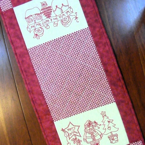 Picture of Christmas & New Year Table Runner - Hand Embroidery Pattern - Download