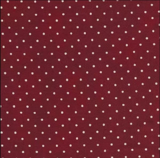 Picture of Lined Dots - Crimson / Natural Cotton Fabric