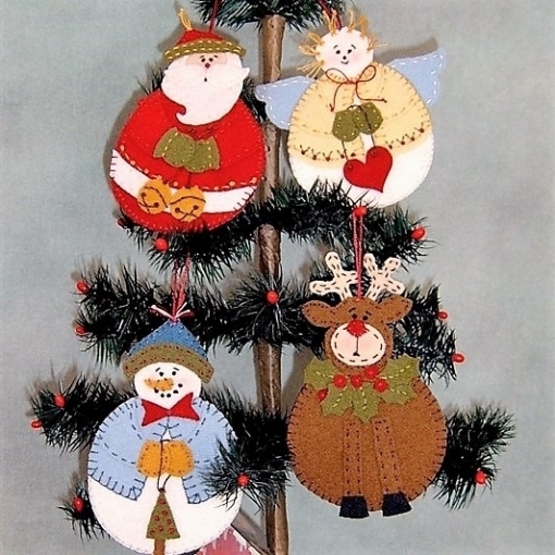 Picture of Roly-Poly Christmas Ornaments - Wool Applique Pattern - Download