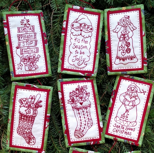 Picture of Long & Tall Holiday Ornaments - Hand Embroidery Pattern - Download