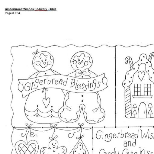 Picture of Gingerbread Wishes RedWork - BBD No-Trace