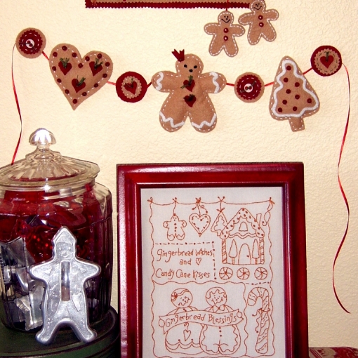 Picture of Gingerbread Blessings - Hand Embroidery Pattern - Download