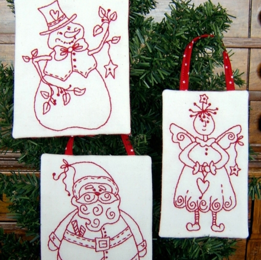 Picture of Three Winter Friends Ornaments - Hand Embroidery Kit