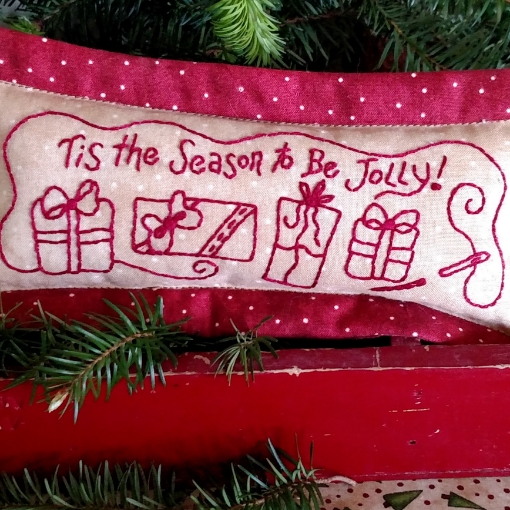 Picture of Be Jolly Pin Cushion - Hand Embroidery Pattern - Download