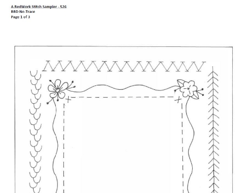 Redwork Stitch Sampler - BBD No-Trace