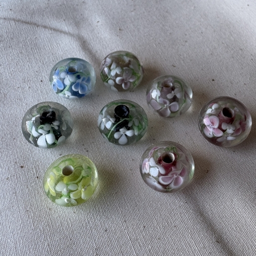 Colorful Flower Glass Beads