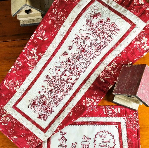 Birdhouse Garden Machine Embroidery Pattern