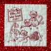 Love Me, Love My Cat RedWork Quilt - Hand Embroidery Pattern