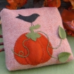 Autumn Pumpkin Pin Cushion Pillow - Wool Applique Pattern